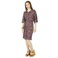 thumbnail image 3 of Bimba Women Knee LengthBrown Rayon Safari Dress 3/4 Sleeve Button Down, 3 of 7