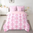 thumbnail image 2 of Homewish Kawaii Pink Ribbon Bedding Comforter Set 7pcs for Kids, Princess Bow-tie Bow Queen Bedding Sets, Cute Cartoon Bowknot Reversible Queen Sheet Sets, Luxury Bedroom Decor, 2 of 7