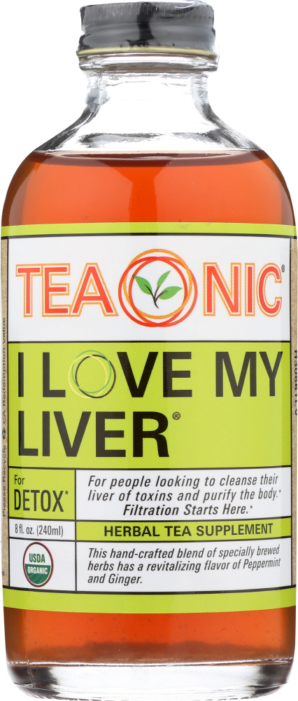 Teaonic "I Love My Liver" Herbal Tea Tonic - Caffeine Free, 8 Ounce Pouch (Pack Of 6)