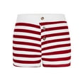 thumbnail image 6 of BiZtdJrK Striped Shorts for Women Colorblock Button Front Elastic Low Waist Shorts Comfy Slim Fit Pajama Shorts Wine L, 6 of 7