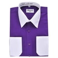 thumbnail image 2 of Berlioni Italy White Collar & Cuffs Mens Two Tone Dress Shirt 19 Colors & Sizes, 2 of 2
