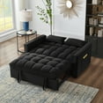 thumbnail image 2 of Convertible Chair Bed, 4 in 1 Convertible Sofa Bed Sleeper Chair with Adjustable Backrest & 2 Pillows, Built-in Side Pokcets & Handle, Pull Out Sofa Bed Couch Loveseat Sleeper for Small Space, Black, 2 of 9