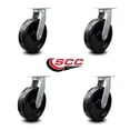 thumbnail image 2 of 10 Inch Extra Heavy Duty Phenolic Wheel Swivel Top Plate Caster Set of 4 SCC, 2 of 2