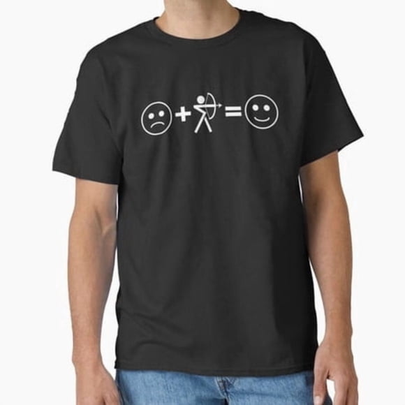 Sad Face Bow Hunting Archery Happy Face Sports Enthusiast Unisex T-Shirt, sizes up to 3XL