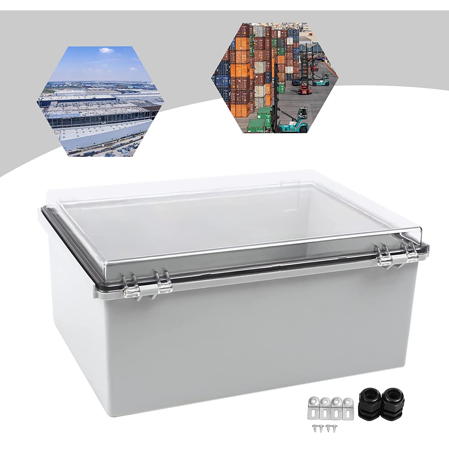 DENEST Junction Box Hinged Cover Stainless Steel Latch Project Box