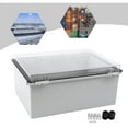 thumbnail image 6 of Miumaeov Junction Box, Hinged Cover Stainless Steel Latch Project Box Enclosure, ABS Plastic IP67 Waterproof Dustproof Electrical Project Case with 2 Cable Gland (13.8x9.8x5.9 inch), 6 of 7
