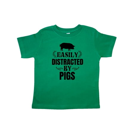 

Inktastic Easily Distracted by Pigs Gift Toddler Boy or Toddler Girl T-Shirt
