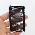 thumbnail image 4 of 2 piezas de pinzas de plátano peine para cabello grueso para mujeres accesorio de soporte de cola de caballo elástico ajustable peines dobles (negro_2p), 4 of 5