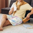 thumbnail image 3 of Wukai Cartoon Bunny Men’s Short Pajama Pants With Pockets Soft Sleep Pj Shorts for Men-Small, 3 of 6
