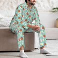 thumbnail image 6 of KLL Snail And Flower Sleepwear Mens Flannel Pajamas,Long Cotton Pj Set, 6 of 7