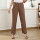 thumbnail image 1 of Pantalones con cierre de cremallera,Pantalones de talle alto para mujer Pantalones con bolsillo Pantalones de color puro Funcionalidad de alta precisión, 1 of 7