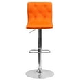 thumbnail image 6 of Flash Furniture Contemporary Button Tufted Orange Vinyl Adjustable Height Barstool with Chrome Base, 6 of 6