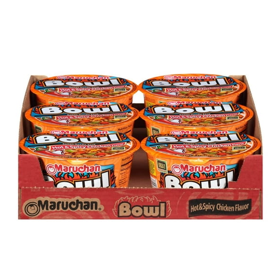 Maruchan Bowl Hot & Spicy Chicken, 6.64 Oz, Pack of 12