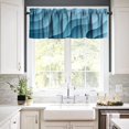 thumbnail image 4 of Winter Curtain Valance Blue White Ombre Geometric Ocean Abstract Windows Short Curtain Valance for Kitchen Bedroom Bathroom Decor with Rod Pocket, One Panel 54X18 Inches, 4 of 6