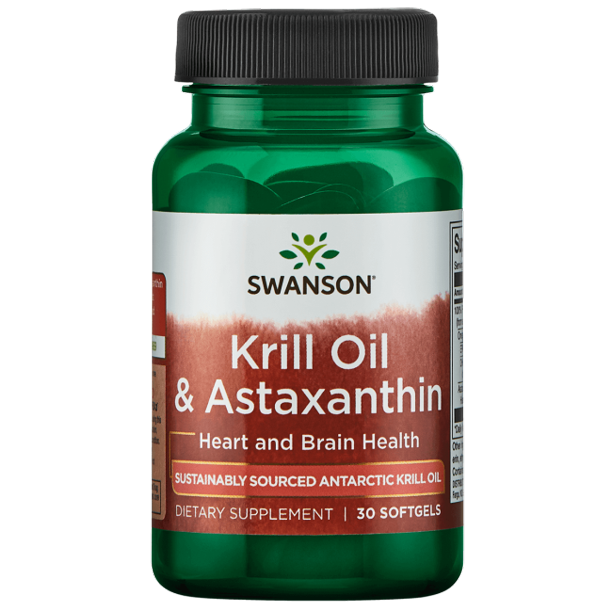 Swanson Omega3 Krill Oil & Astaxanthin 30 Softgels