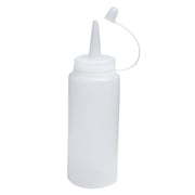 Plastic Squeeze Bottle Attached Oil Sauce Nozzle Cap White 200ml 2 Pcs