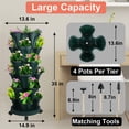 thumbnail image 4 of StarQualityBargain Spring Gardening Special: Dual Stackable Planters with Wheels - 6-Tier PVC Planter for Strawberries, Herbs & Vegetables, Green, 4 of 8