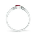 thumbnail image 2 of ANGARA Natural Semi Bezel-Set Solitaire Round Ruby Bypass Ring in 14K White Gold for Women (Size-5mm) | July Birthstone, Birthday, Anniversary, Jewelry Gift for Women | Natural Ruby Ring, 2 of 10