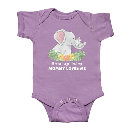 

Inktastic I ll Never Forget That my Mommy Loves Me Cute Elephants Gift Baby Boy or Baby Girl Bodysuit