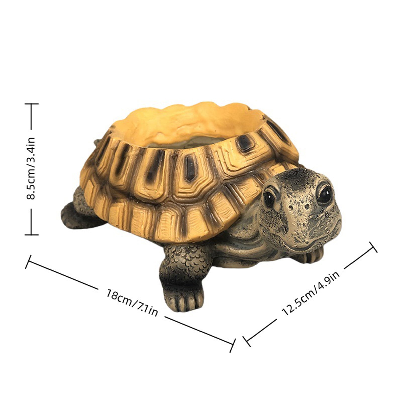Turtle Planter Resin, Outdoor Garden Decor Tortoise Statue Pot for Succulents, Animal Shaped Small Flower Pot Handmade Finish Yard Patio Decor