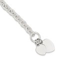 thumbnail image 1 of Beautiful Sterling Silver Engraveable Heart Disc on Fancy Link Toggle Bracelet, 1 of 1