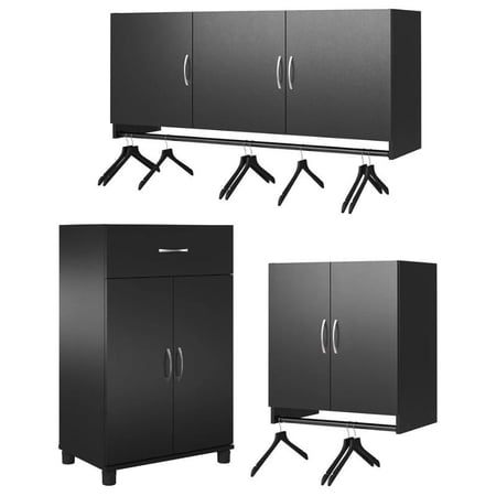 Home Square 3-Piece Set with 3-Door 2-Door Wall Cabinet 1-Drawer Base Cabinet