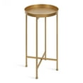 thumbnail image 1 of Kate and Laurel Celia Round Metal Foldable Round Accent Table, 14 x 14 x 26, Gold, Side Table with Removable Tray Tabletop for Small Spaces and Versatile Home Decor, 1 of 4