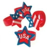 US Toy Company 2290 Patriotic Rubber Rings - Pack of 12