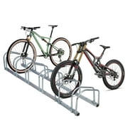 ZenSports Adjustable Bicycle Rack Stand Floor6 Bikes Outdoor Garage Parking, Silver