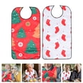 thumbnail image 3 of 2Pcs Christmas Adult Bib Decorative Adult Bib Elderly Eating Bib Seniors Bib Adjustable Strap Bib, 3 of 7