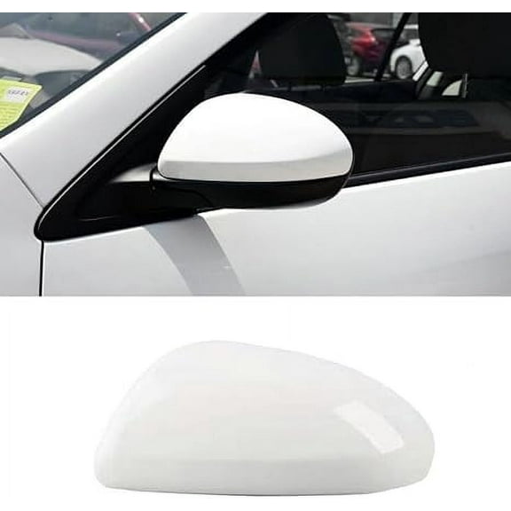 White Left Side Mirror Cover Cap For Mazda 3 2010 2011 2012 2013 No-Signal (White Left Driver Side)