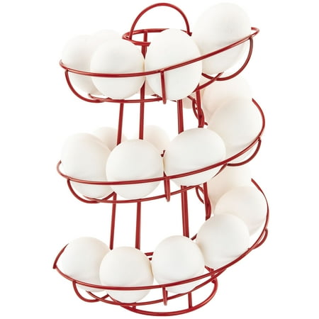 - Egg Skelter Deluxe Modern Spiraling Dispenser Rack, Red