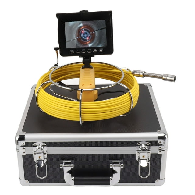 5in LCD Screen Sewer Camera IP68 Waterproof Pipe Inspection Camera 8GB Memory Card Sew Camera For Inspect Measure With Storage Box Transparent Washer 100-240V US Plug