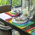 thumbnail image 4 of Rainbow Tie Dye Placemats Set of 6 Rectangle Table Mats Washable Heat-Resistant Place Mat for Kitchen Dining Table Decor Indoor Outdoor, 4 of 5