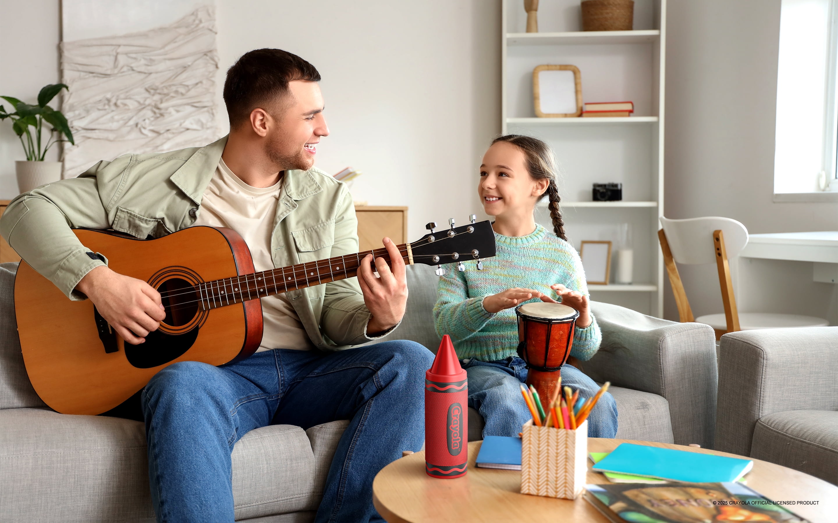Crayola Kids Crayon Bluetooth Wireless Portable Speaker 20W PEAK Power HD Sound; Long Lasting Battery;1500mAh Battery All Day Playtime, TWS Pairing, BT 5.3, FM Radio Home/Party/Outdoor/Travel/Camping