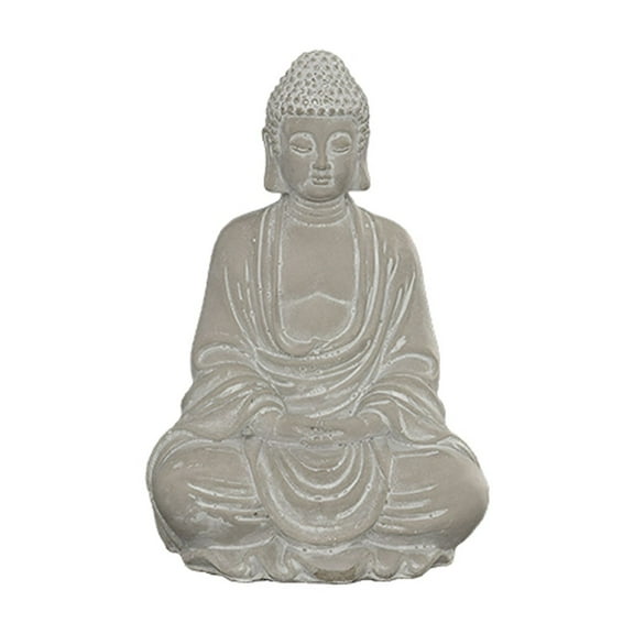 Cement Buddha Gray-12.00"H