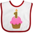 thumbnail image 3 of Inktastic Pink 1st Birthday Cupcake Girls Baby Bib, 3 of 4