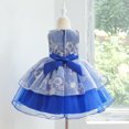 thumbnail image 5 of Jalioing 1-5Y Princess Dress for Kids Toddler Girl Bow Sleeveless Puffy Skirt Birthday Layered Tulle Dresses (4-5 Years, Blue), 5 of 5