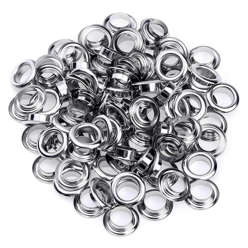 PatungKu 50 Sets Grommet Kits 20mm Sewing Eyelets Silver Color Metal Grommet Punch Tool with Storage Box for Leathers Belt Cloth