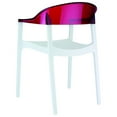 thumbnail image 2 of Luxury Commercial Living 32" White and Red Transparent Stackable Outdoor Patio Dining Arm Chair, 2 of 8