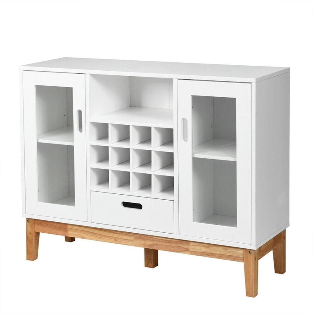 Finihen Kitchen Storage Cabinet, Buffet Sideboard, Wood Wine Storage Cabinet Sideboard Console Buffet Server, for Dining Room, Kitchen, Living Room, White Finihen Kitchen Storage Cabinet, Buffet Sideboard, Wood Wine Storage Cabinet Sideboard Console Buffet Server, for Dining Room, Kitchen, Living Room, White