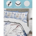 thumbnail image 4 of Quilts Twin XL Size, Navy Blue Coastal Soft Comforter Bedding Set for Bed, Summer Nautical Lighthouse Starfish Lightweight Quilted Bedspread with Pillow Cover(2 Pieces) for All Season, 68x98 Inch, 4 of 6