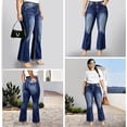 thumbnail image 5 of QERINTE Plus Size Bootcut Jeans Women - Western Flare Jeans with Aztec Embroidered Stretchy Denim Pants Curvy, 5 of 7