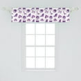 thumbnail image 2 of Dino Window Valance Pack of 2, Cartoon Jurassic Animals Flying Dinosaurs as Doodle Spirals Theme Pattern, Rod Pocket Curtain Valances for Kitchen Bedroom, 54" X 12", Purple White, by Ambesonne, 2 of 4