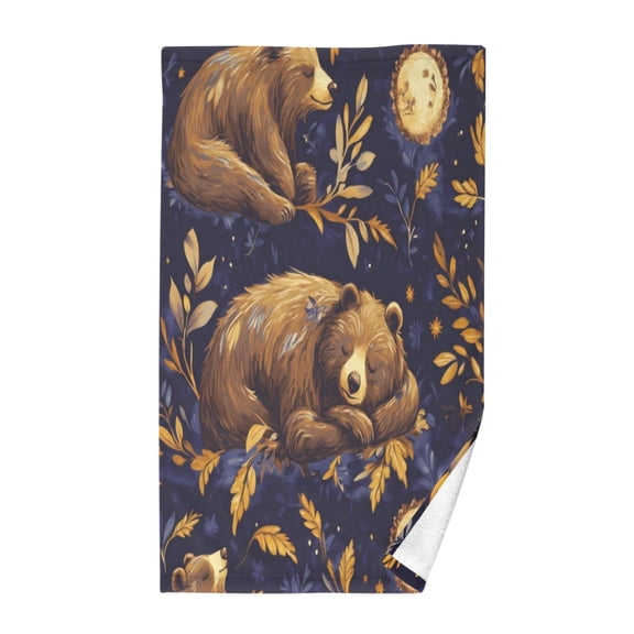 Pure Cotton Face Towel 16x28 Inches Hand Towel Bath Towel Hand Bath Towels Soft Good Water Absorption for Washing Face Wiping Face Bear and Flower