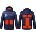 thumbnail image 2 of Cadancy Heated Coat for Men Women 2 Temperature Modes 9 Heating Zones Long Sleeve Detachable Hooded Jackets Outdoor Cold Weather Thermal Washable Electric Quilted Jacket, 2 of 6