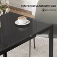 thumbnail image 4 of HOMCOM Modern Square Dining Table for 2-4 People with Tempered Glass Top, 4 of 10