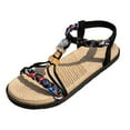 thumbnail image 3 of IUJSOY Sandals for Women 2025 Braided Slingback Flats Open Toe Non-Slip Summer Beach Shoes, 3 of 9
