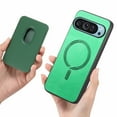 thumbnail image 3 of Decase Compatible with Google Pixel 9 Pro XL Faux Leather Magnetic 2 in 1 Detachable Wallet Case with Card Holder Men Women Compatible with MagSafe,Green, 3 of 6
