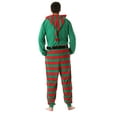 thumbnail image 4 of #followme Mens Adult Bodysuit Holiday Microfleece Jumpsuit One-Piece Pajamas (Elf, Small), 4 of 4